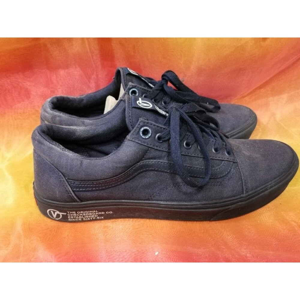 Men's RARE VANS with Print Old Skool Navy Blue Canvas Sneakers Size 12